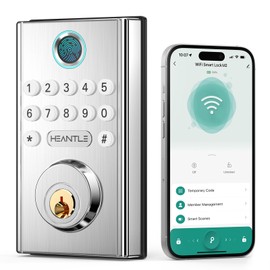 WiFi Deadbolt Smart Lock Fingerprint - HEANTLE Keyless Entry Front Door Locks Bluetooth Deadbolt Alexa APP Remote Control via WiFi