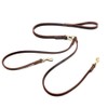 Wellbro Real Leather Double Dog Leash, No Tangle Dual Dog