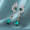 Zeshimb Teardrop Crystal Dangle Earring Rhinestone Chandelier Teardrop Earings Emerald