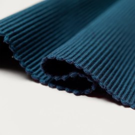 LINUM Uni Pack of 2 Placemats for Dining Table 35 x 46 cm 100% Ribbed Cotton Machine Washable Indigo Blue