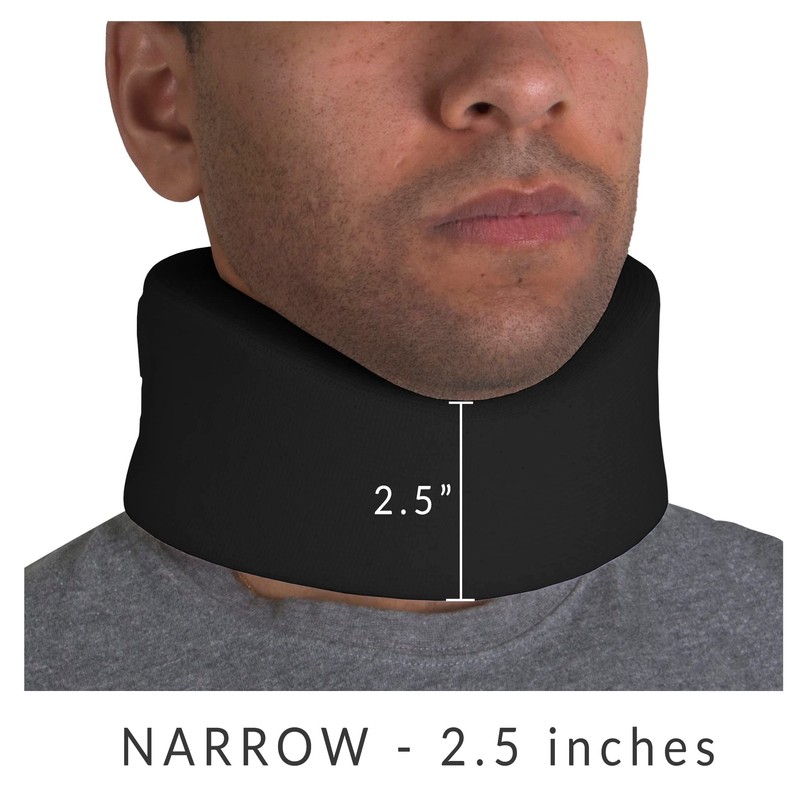 OTC Cervical Collar, Soft Contour Foam, Neck Support Brace, Black