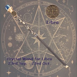 DUQGUHO Libra Wand Lapis Lazuli Stone Magic Crystal Wand Libra Gifts Handcrafted Witch Fairy Wizard Zodiac Wand Sorcerer Cosplay Accessories Party Stage Costume Wands