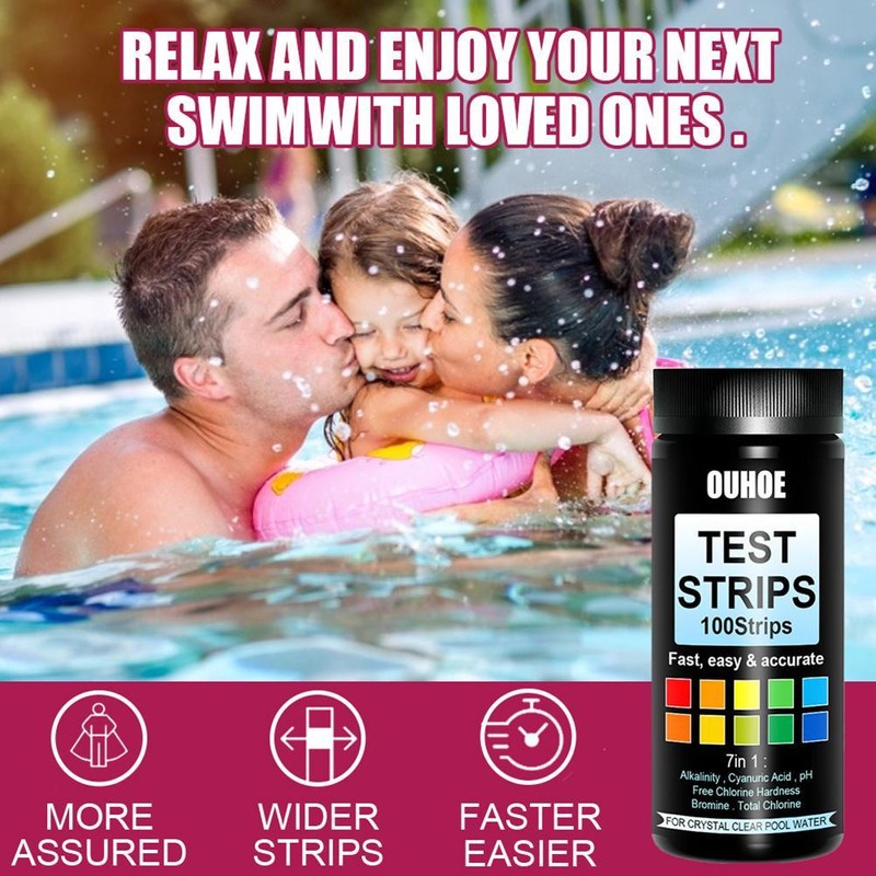 Swimming Pool Test Strips 100ct 7 in 1 Swimming Pool