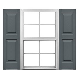 TailorMade P21244419 Mid-America Two Equal, Raised Panel Installation Lok's (Per Pair) Vinyl Shutters, 12-in. W x 44-in. H, 419-Storm Cloud