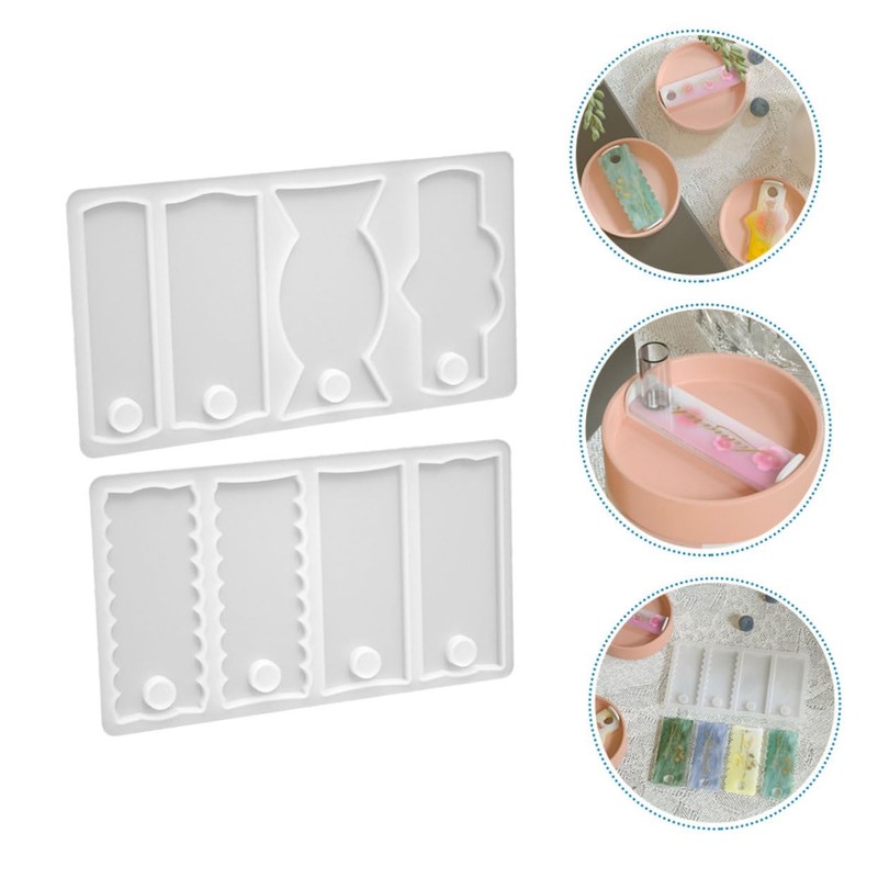 Operitacx Epoxid-gussform 2 Stück Namensschild Silikonformen Für Bastelarbeiten Flexibel