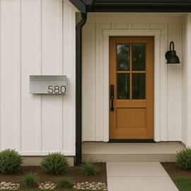 Movo Home Mailbox, Modern Wall Mounted (Wilson (Stainless Steel))