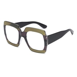 bullabulling Ladies Reading Glasses Stylish Frame - Oversized Square Design Reader Eyeglasses for Women (green, 2.25)