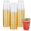 DaYammi 200 Pack Gold Plastic Cups 10 Oz Clear Plastic