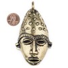 TheBeadChest Elongated African Brass Mask Pendant (50x90mm): Genuine West African