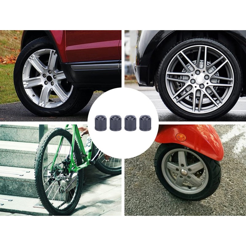 Marcraft Grey Standard Plastic Tyre Wheel Alloy Valve Caps Dust