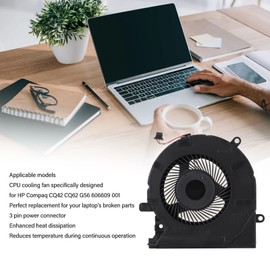 Diyeeni CPU GPU Cooling Fan for HP OMEN 15 EK TPN Q236 Fans Cooler Radiator M04216 001 ND8CC02 19j22 19j23 M04215 001 ND8CC03 19C23, 4Pin Internal Cooling Fan (CPU)