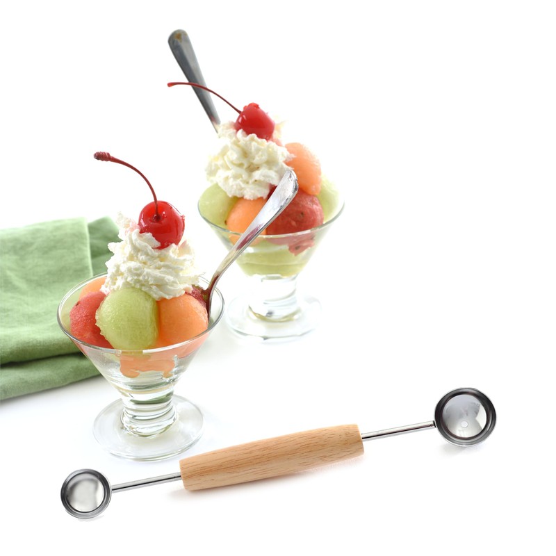 Norpro Double Melon Baller w/Wood Handle, 8 In.