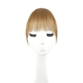 Xyndragh Clip in Bangs 100% Human Hair Wispy Bangs Clip in Hair Extensions, Wispy Bangs Fringe with Temples Hairpieces for Women Curved Bangs for Daily Wear (Light Brown)