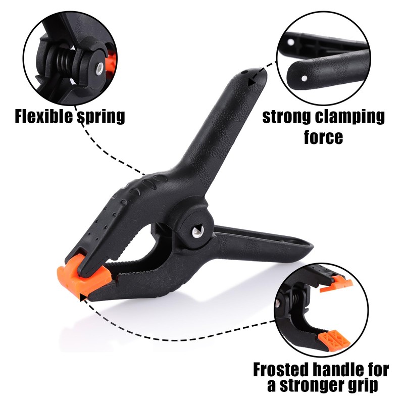 ASelected 20 Pcs Spring Clamps Nylon Spring Clamp Plastic Heavy