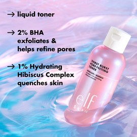 e.l.f. Thirst Burst Pore-fecting Toner Mini, Hydrating & Exfoliating for Face, Smooths, Plumps, Pore-Minimizing, Infused with Salicylic Acid, Vegan & Cruelty-Free