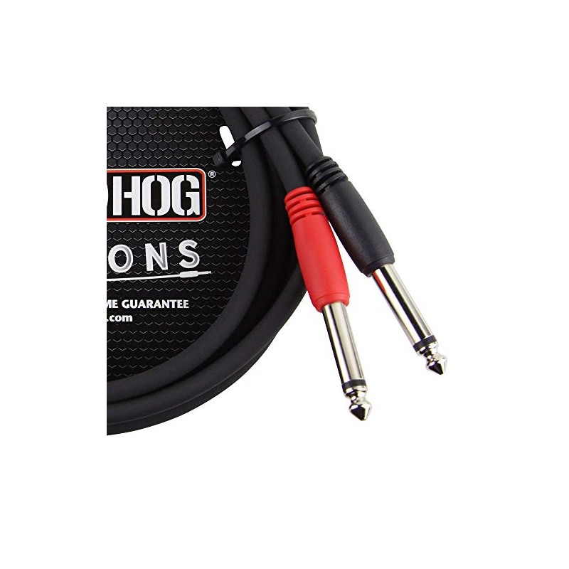 Pig Hog PD-21403 - Cable doble mono de 1/4 pulgadas