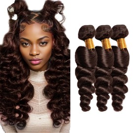 1WS #4 Loose Wave Bundles Hair Extensions 12 14 16 inch