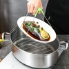 GOVNPJ Stainless Steel Fish Steamer, Fish Steamer for Cooking Multi-Use