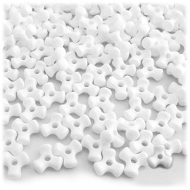 The Crafts Outlet 1,000pc Plastic, Opaque, Tri Beads, 10mm, Gray