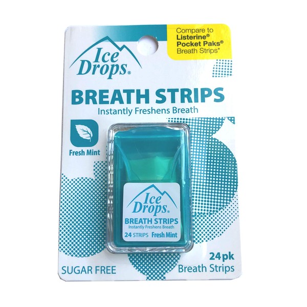 Ice Drops Breath Strips with Blast of Icy Mint (Sugar