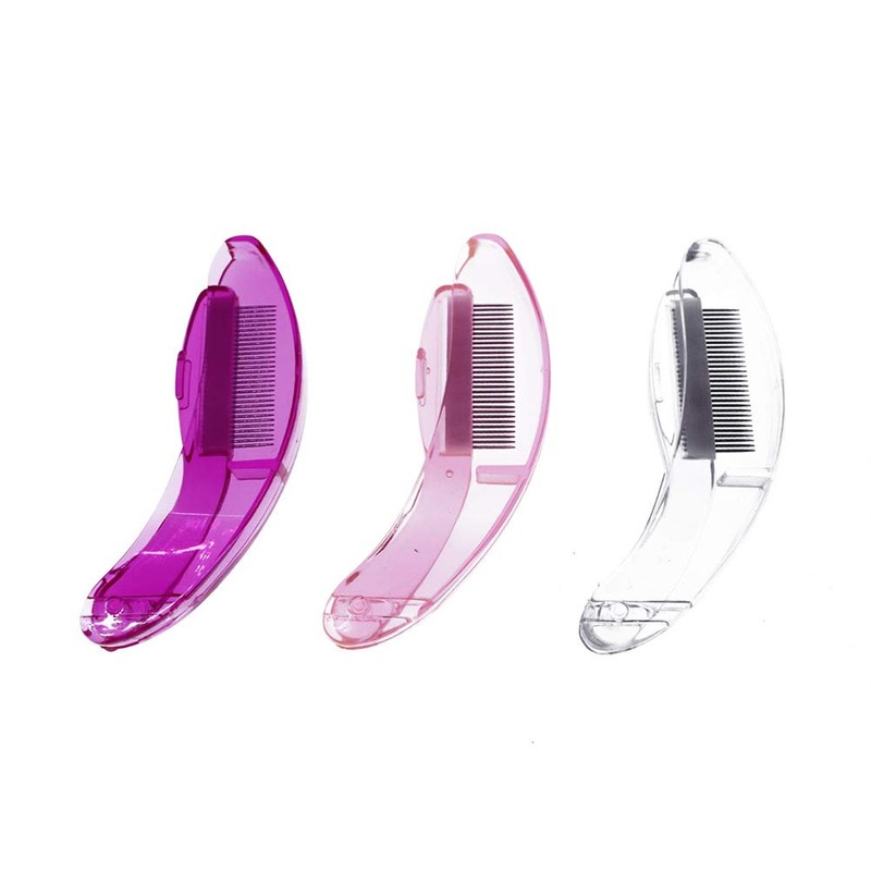 Folding Eyelash Comb Eyebrow Comb Foldable Handle Comb