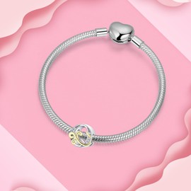 BIZK Women's Letter A-Z Charm Bead for Bracelet 925 Sterling Silver Charms Beads Suitable for Bracelet and Necklace Compatible with European Bracelets for Women Girls Friends, Sterling Silver