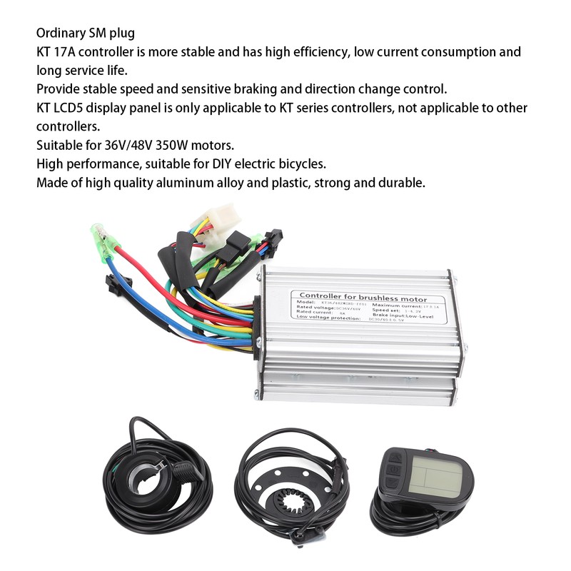 36V/48V 350W Electric Motor Controller Kit 17A Brushless Motor Controller