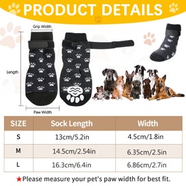 Anti Slip Paw Protectors Dog Socks,Double Side Non-Slip Dog Socks with Adjustable Straps,Traction Control for Indoor on Hardwood Floor Wear (A, S)