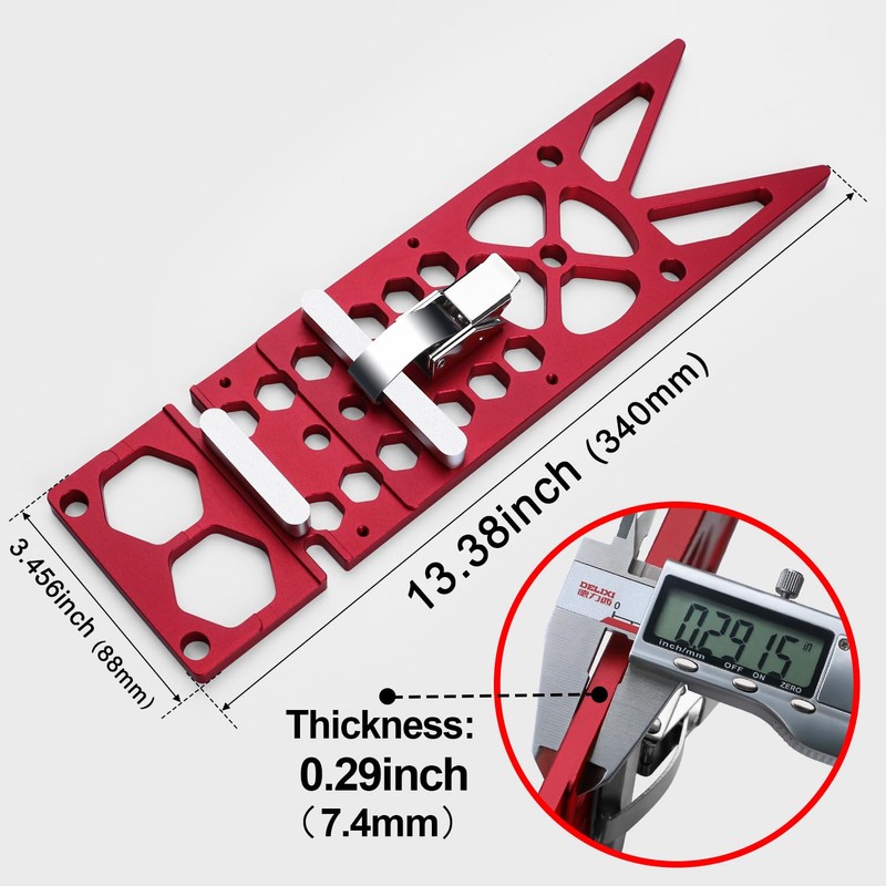 Aluminum Track Saw Square Guide 13.4"CNC Milled 90° Right Angle