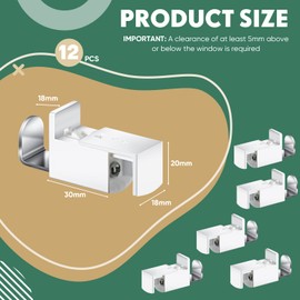 Pack of 12 Clamp Support Clamp Holder Attachment for Tensioned Pleated Blind Metal Pleated Blind Clamp Holder Accessory Set on Window Frame No Tools No Drilling Gluing