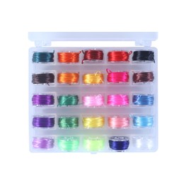 KONMAY 25 Rolls Stretchy Bracelet String, 125 Yards 25 Colors Assorted Elastic Thread for Beading, Clay Beads String for Jewelley Making