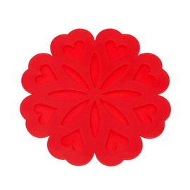 Allydrew, Multi-use Durable Flexible Non-Slip Insulated Trivet Silicone Pot Holders, Set of 4, Red Hearts