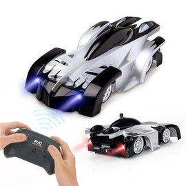 Electric Wall Climbing Car, Rechargeable Wireless Remote Control Toy Climbing Stunt Car RC wall climbing car, Perfect Gift for Xmas - Colour: Blue