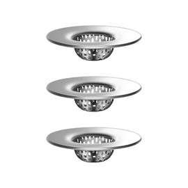MR.SIGA Bathroom Sink Strainer, Utility, Slop, Bathtub Lavatory Sink Drain Strainer Hair Catcher, Stainless Steel Shower Drain Strainer, Outer Diameter 2.1 inch, Inner Diameter 1 inch, 3 Pack
