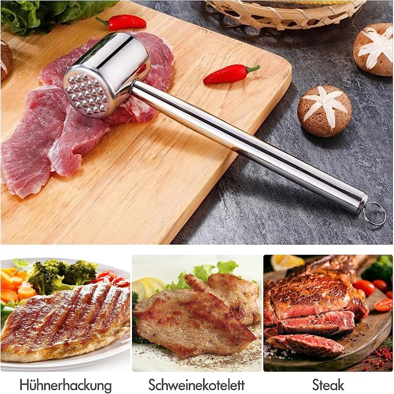 Meat Tenderizer, Meat Cutting Muscles, Aluminum, Double-Sided Meat Hammer, Kitchen