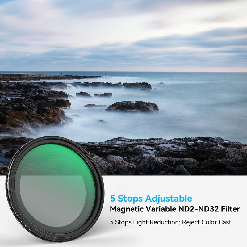 SMALLRIG Attachable VND Filter Kit ND2-ND32 (1-5 Stop) with Universal