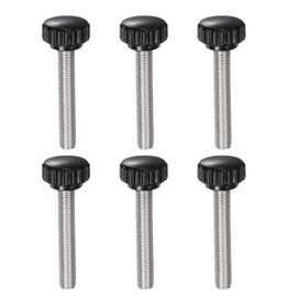 QUARKZMAN Pack of 6 Thumb Screws with Thread M8 x 45 mm x 22 mm Round Head Screw Stainless Steel 304 Round Handle Bolt Clamping Buttons 22 mm Hand Buttons Thumb Screws Tension Screw for Industrial