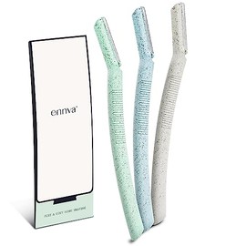 Ennva- Maquinilla de afeitar Dermaplane para depilación facial para mujeres, 3 piezas, cuchillas protectoras anticortes, mango ergonómico, cuchillas desechables higiénicas