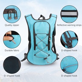 Lollanda Lightweight Bike Backpack, Waterproof Breathable Cycling Bicycle Rucksack for Men and Women,10L Mini Ultralight Biking Daypack for Cycling,Camping,Running (blue)