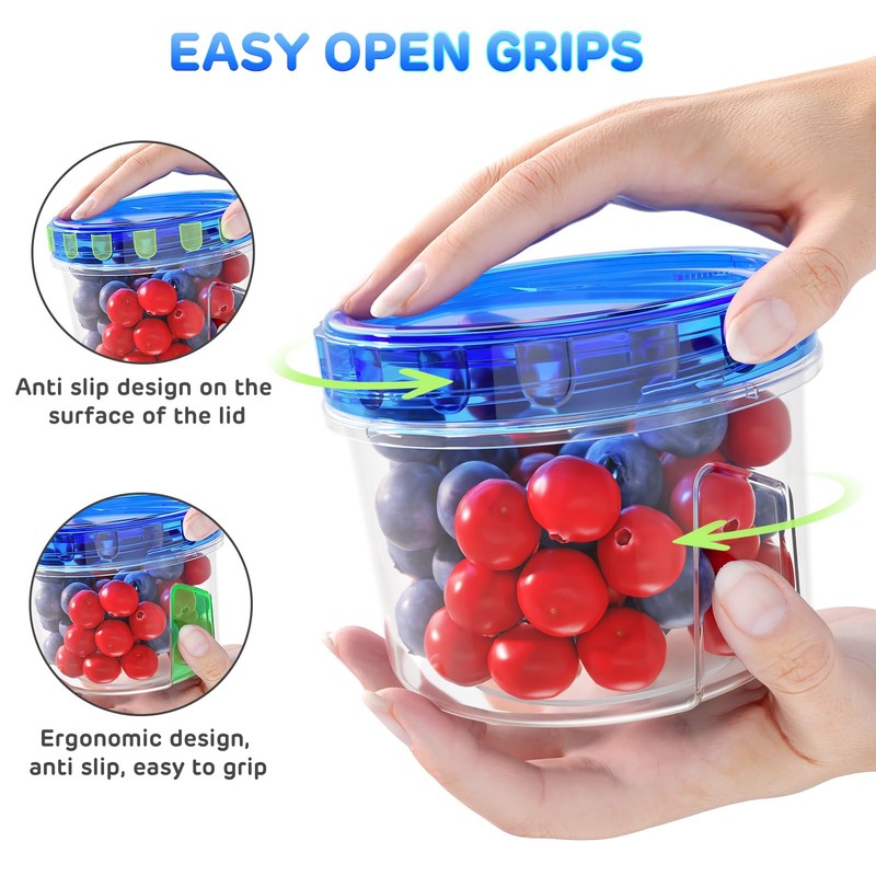 Freezer Storage Containers, [6 Pack-16 Oz] Airtight Plastic Food Storage