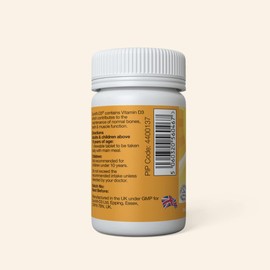 SunVit-D3 Vitamin D3 400IU with Added 600mg Calcium Lemon Tablets - Calcium and Vitamin D Tablets Support The Maintenance of Bone, Teeth, Muscle & Immune System - 56 Lemon Chewable Calcium Tablets