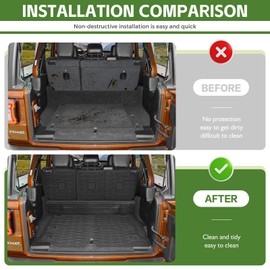 Qyebbk Cargo Liners for 2021-2025 Jeep Wrangler JL Unlimited 4XE 4 Door,Trunk Mat with Seat Back Cover Accessories All Weather Rear Cargo Mat Backrest Protector for 4XE (Not for 4X4 Gas Type)