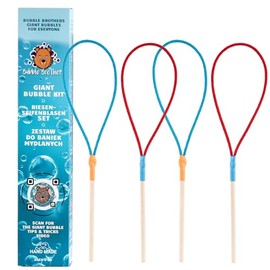 Bubble Brothers 4 Wooden Bubble Sticks Soap Bubbles Ring Set Soap Bubble Stick for Soap Bubbles Set for Children's Birthday Party 4 Pieces Soap Bubbles Large Eco Sticks Bubble Maker