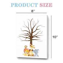 Jungle Gender Reveal Fingerprint Leaves Tree, Funny Baby Shower Guest Book Party Game, Gender Reveal Baby Shower Party Ideas, Gender Reveal Keepsake, Special Meaningful Canvas Decoration