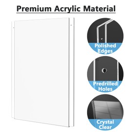 MaxGear Acrylic Wall Mount Sign Holder 11x17, Clear Plastic Door Sign Holder with Mounting Screws and Double Sided Tape, Paper Poster Picture Frames for Office, Home, Store, Restaurant, 3 Pack