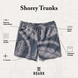 Roark Shorey Men’s Swim Trunks – Quick-Dry 4-Way Stretch, Elastic Waist, Back Pocket, Lightweight Swim Shorts for Beach & Surf - Forest - XX-Large Green