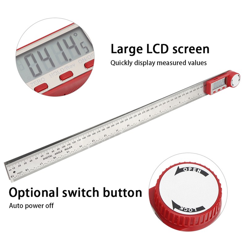 Digital Ruler Stainless Steel Electronic Ruler 360 Degree Measuring Tool
