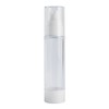 Airless Pump Bottle, 4.6 inch Vacuum Dispenser, Transparent Cap, Refillable