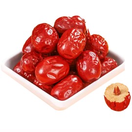 LOPMQRV Red Dates, Chinese Jujube Dates, Dried Red Date Jujubes All-Natural Non-GMO Healthy Dried Fruit 400g