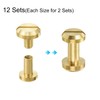 sourcing map 12Pcs Brass Chicago Screw, 4/5/6/7/8/10mm Concave Leather Rivets